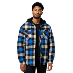 Hard Yakka Mens Quilted Shacket Winter Thick Shirt Fleece Hoodie Jacket Y06690