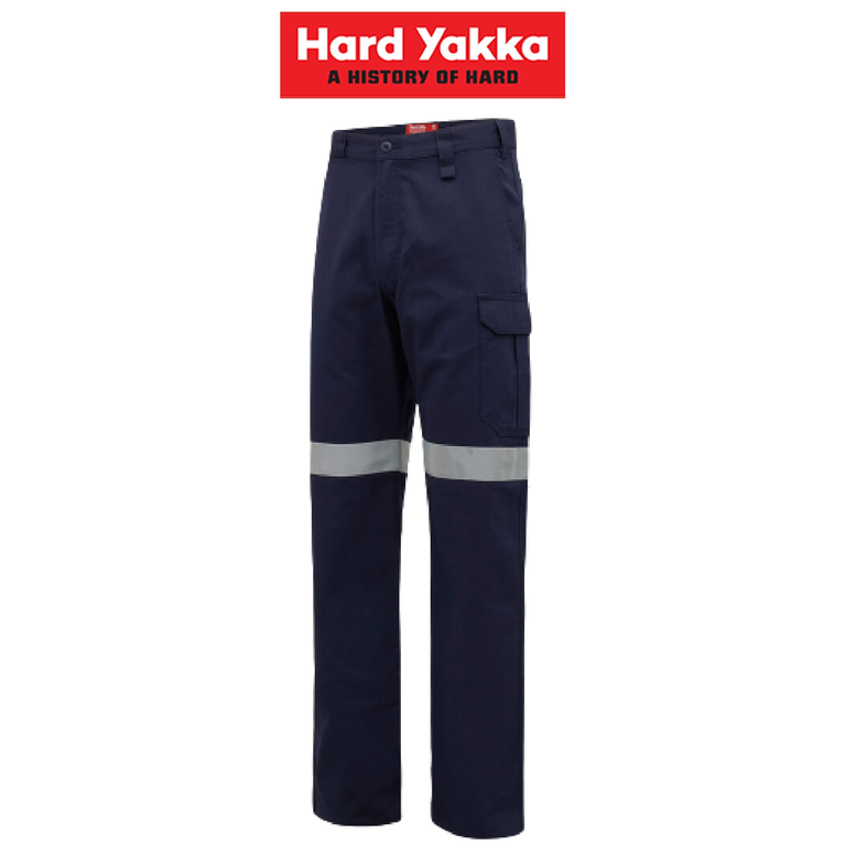 Hard Yakka Womens Cargo Taped Work Safety Reflective Drill Pants Comfort Y08380