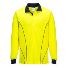 Portwest AirMesh Long Sleeve Polo Shirt Yellow Comfortable Taped Hi Vis MP512