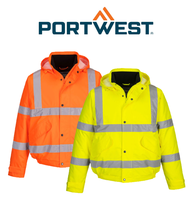 Portwest Hi-Vis Bomber Jacket Weatherproof Reflective Work Safety S463