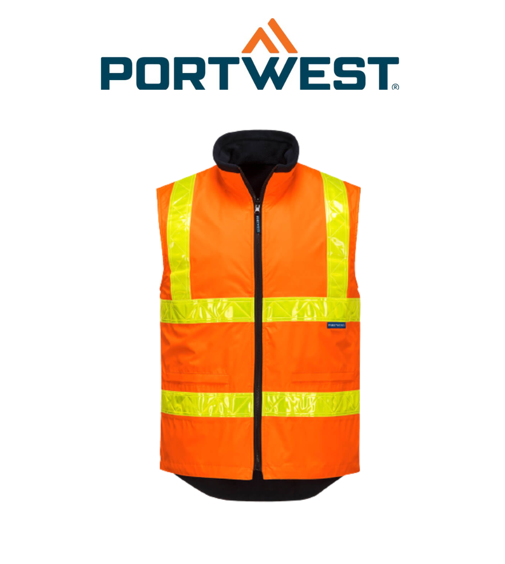 Portwest Polar Fleece Vest with Micro Prism Tape Reflective Safety MY214