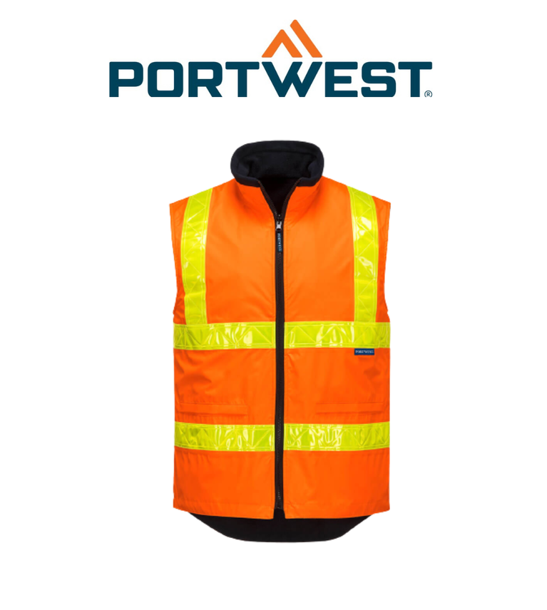 Portwest Polar Fleece Vest with Micro Prism Tape Reflective Safety MY214