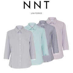 NNT Womens Avignon Formal Stripe 3/4 Sleeve Business Shirts Regular Fit CATUKV