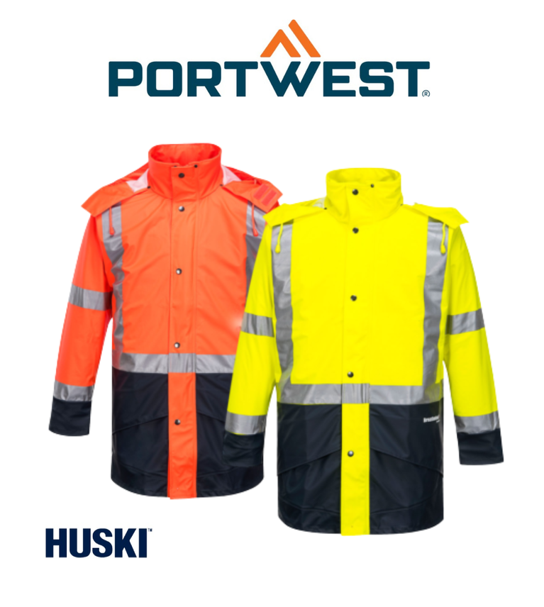 Portwest Mens Huski Farmers Hi-Vis Jacket Waterproof Breathable Taped K8104