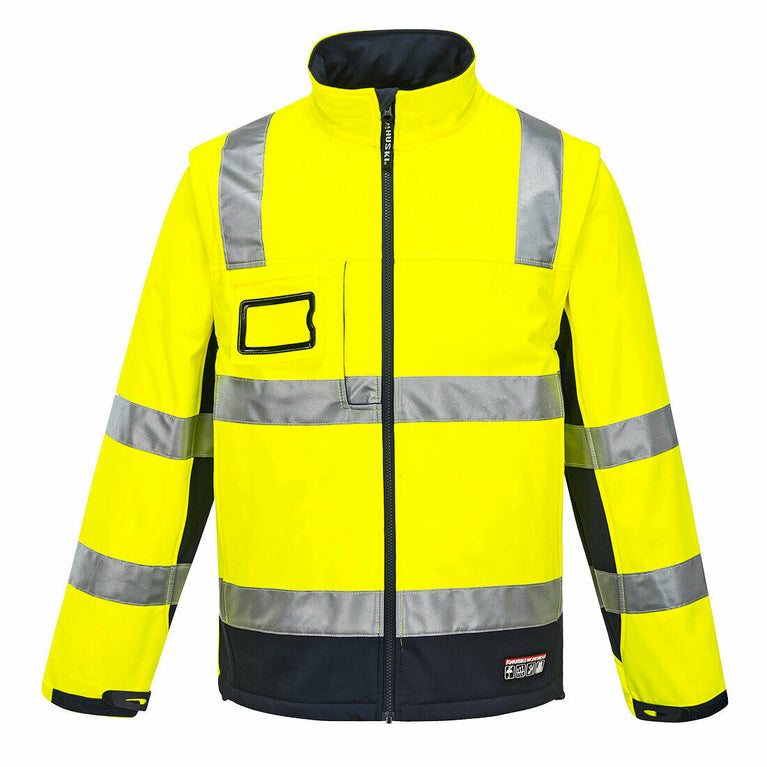 Portwest Mens Huski Chassis Jacket Softshell 2 in 1 Reflective Safety Tape K8074