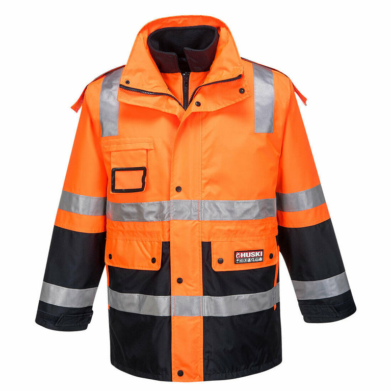 Portwest Mens Huski Chassis Jacket Softshell 2 in 1 Reflective Safety Tape K8074