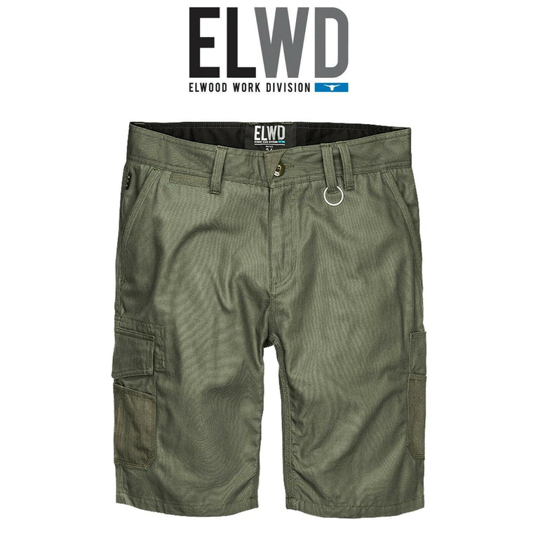 Mens Elwood Work Utility Shorts Canvas Cargo Phone Pocket Tough Tradie EWD201