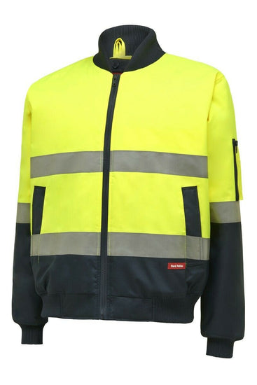 Hard Yakka Bomber Jacket Taped Hi-Vis 2 Tone Work Quilted Waterproof Y06675