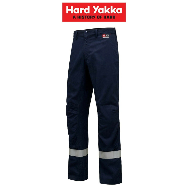 Mens Hard Yakka Workwear Pants Sheildtec Fire Resistant Cargo Tape Safety Y02670