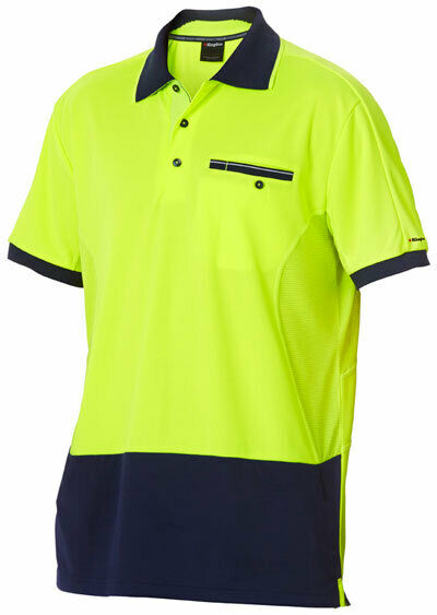 KingGee Men Workcool Hi-Vis Polo Short Sleeve Hyperfreeze Shirt Top Work K54845