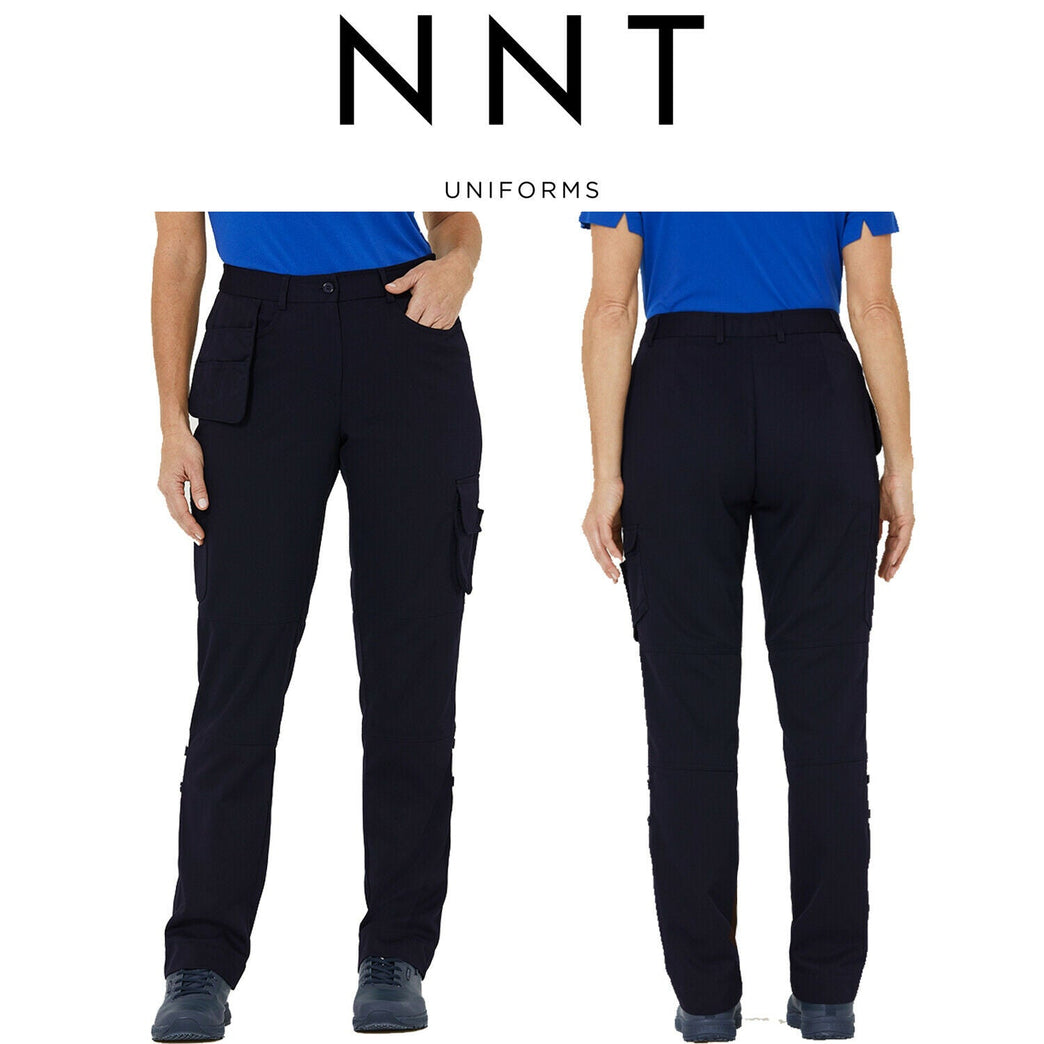 Womens NNT UNIFORMS P/V Gaberdine Flex Waist Cargo Navy Work Pants CAT3TY