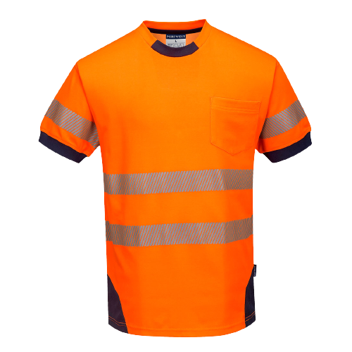 Portwest PW3 Hi-Vis T-Shirt S/S 2 Tone Reflective Short Sleeve Work Safety T183