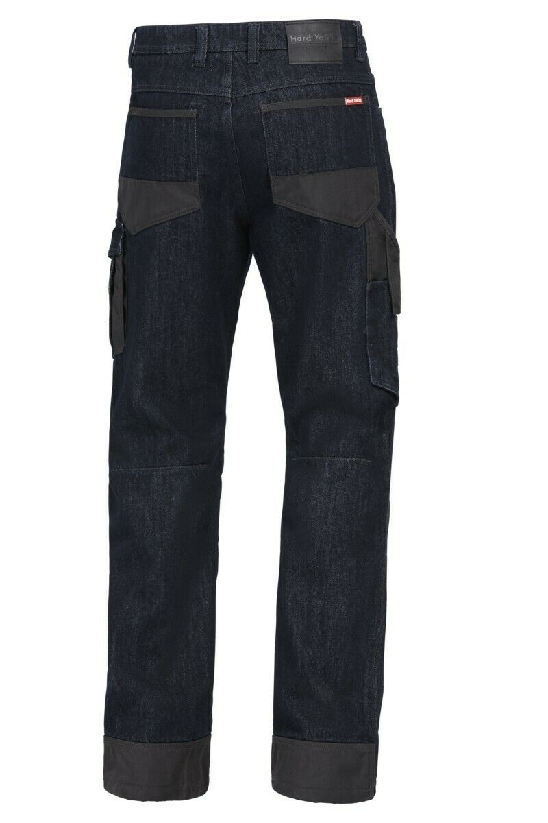 Hard Yakka Legends Denim Work Jeans Cargo Pants Heavy Duty Cordura Y03041