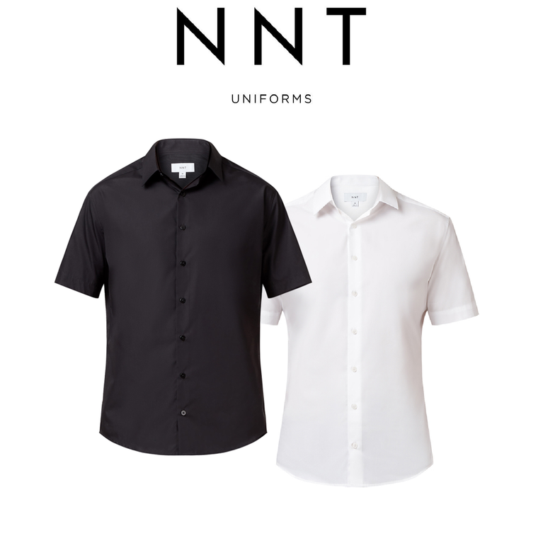 NNT Mens Business Shirt Poplin Short Sleeve Cotton Blend Formal Shirt CATJ8X