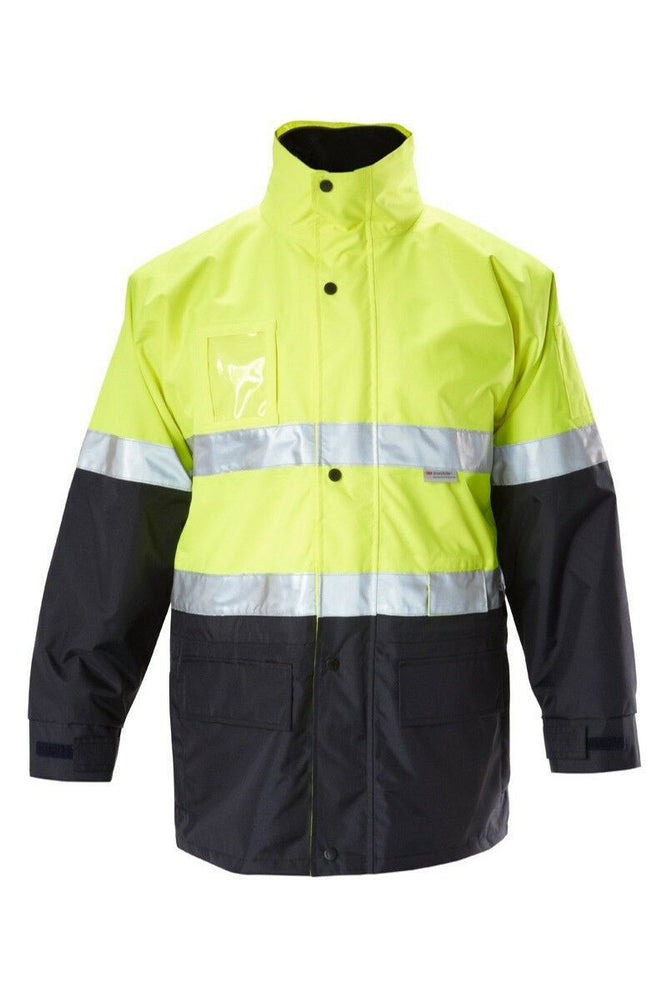 Mens Hard Yakka Foundations Hi-Vis Six 6 Way Jacket Reflective Tape Work Y06556