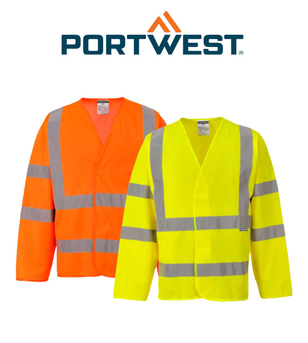 Portwest Hi-Vis Two Band & Brace Jacket Reflective Tape Work Safety C473