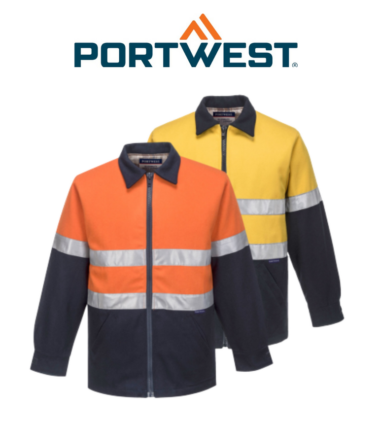 Portwest Mens Wool Blend Bluey Jacket High Vis Day/Night Reflective Safety MW02