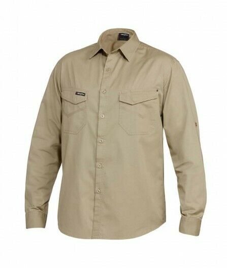 KingGee Mens Tradies Shirt L/S Fashioned Workwear Lightweight Breathable K14350