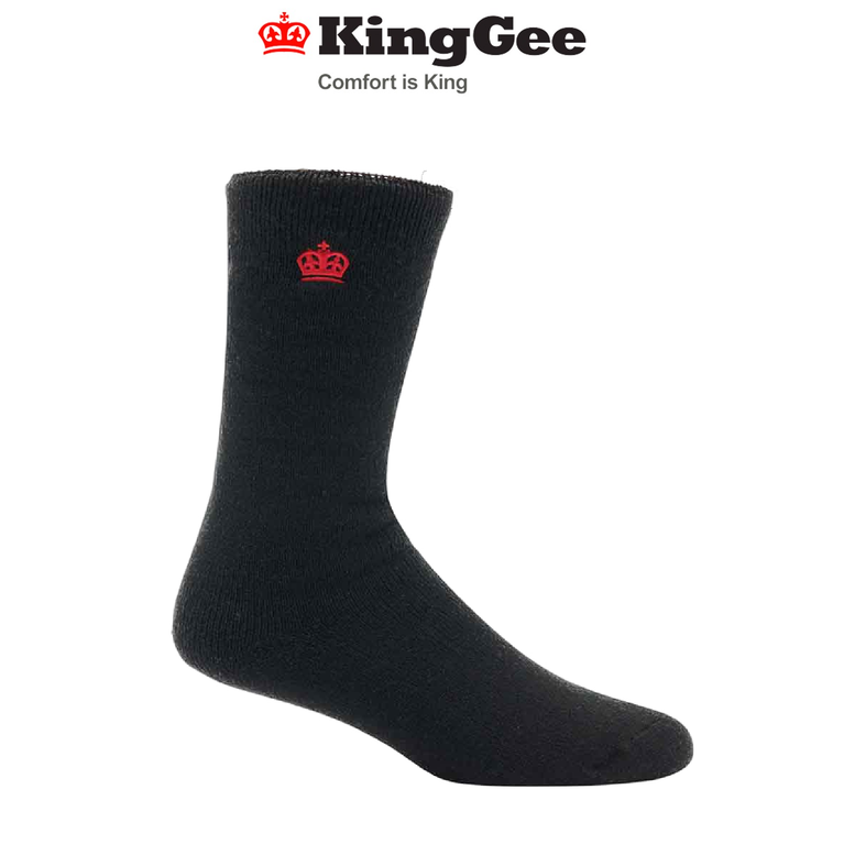 KingGee Mens Thermal Socks 2 Pack Brushed Fleece Thick Warm Work Safety K09007