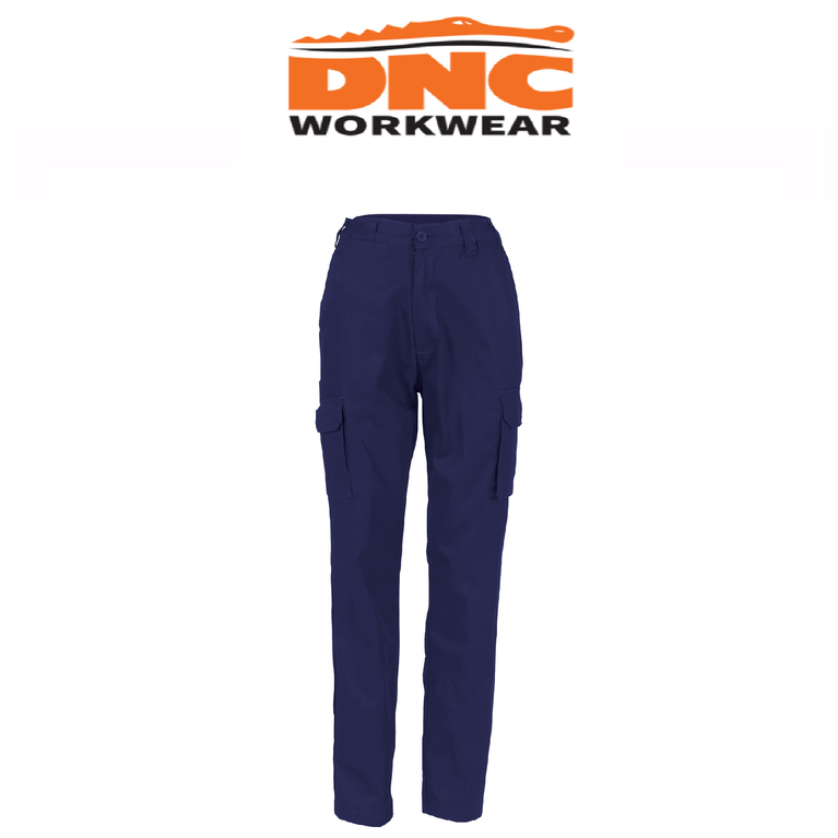 DNC Workwear Ladies Cotton Drill Cargo Pants Pants Tough Work Casual 3322