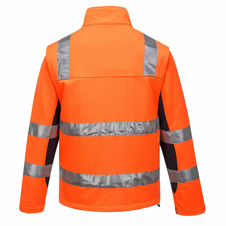 Portwest Mens Huski Chassis Jacket Softshell 2 in 1 Reflective Safety Tape K8074