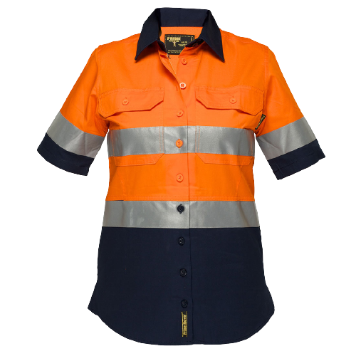 Portwest Ladies 2 Tone Lightweight Short Sleeve Shirt with Tape Hi VisTex ML809