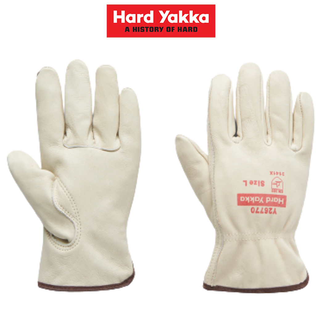 Hard Yakka Leather Rigger Glove Safety Highgrade Cowhide Work Elastic Y26770