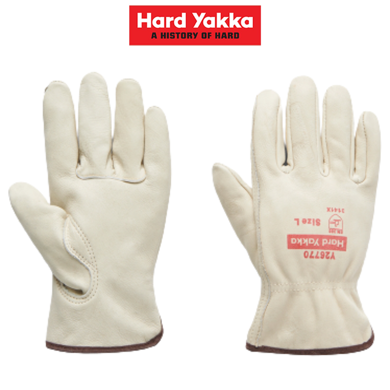 Hard Yakka Leather Rigger Glove Safety Highgrade Cowhide Work Elastic Y26770