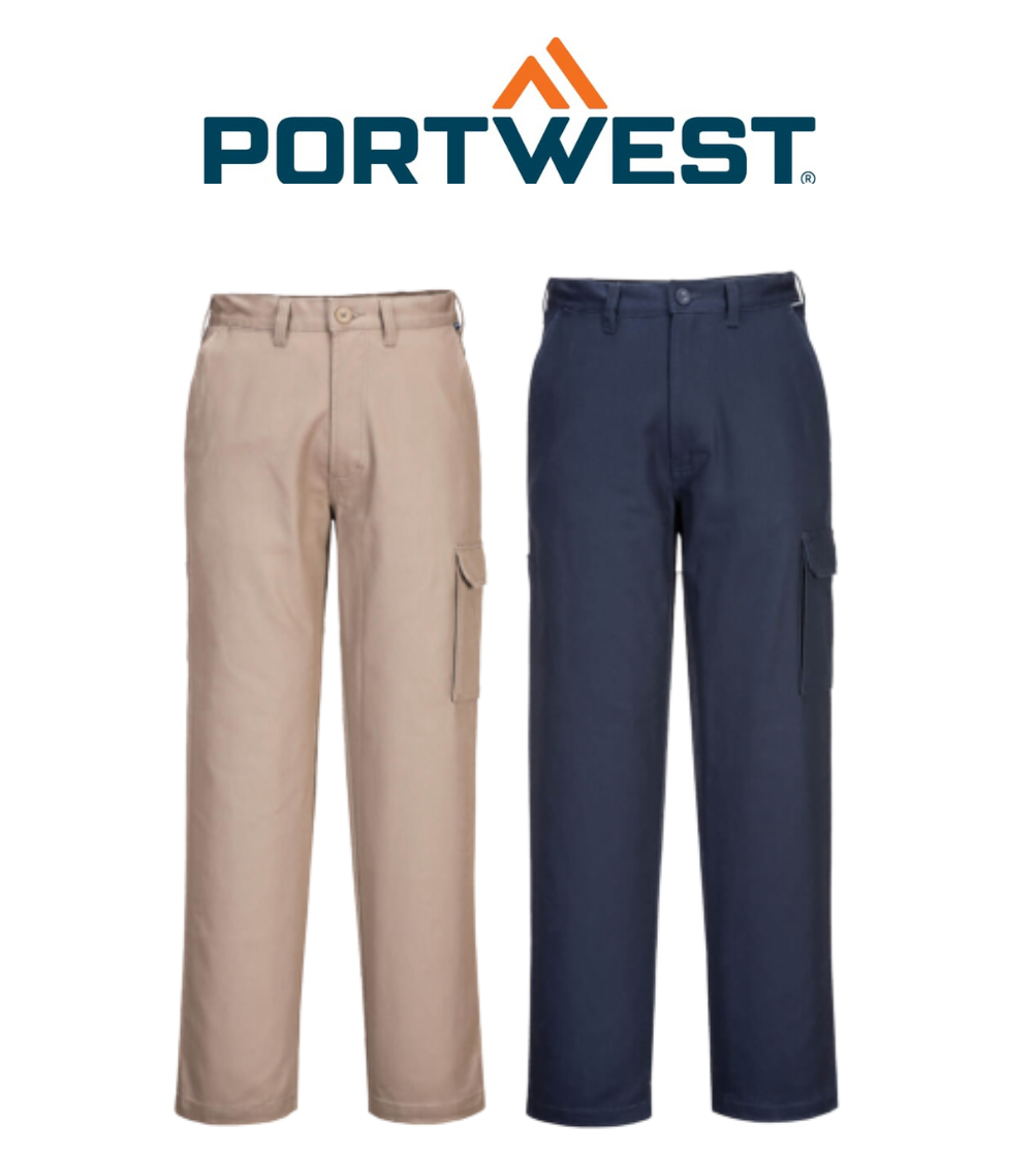 Portwest Mens Prime Mover Cargo Pant Work Cotton Drill Tough Job Pants MP700