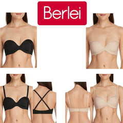 Women Berlei Bra Ultimate Padded Strapless Silicone Wire Bonning Straps Y441S