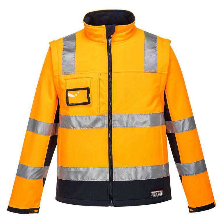 Portwest Mens Huski Chassis Jacket Softshell 2 in 1 Reflective Safety Tape K8074