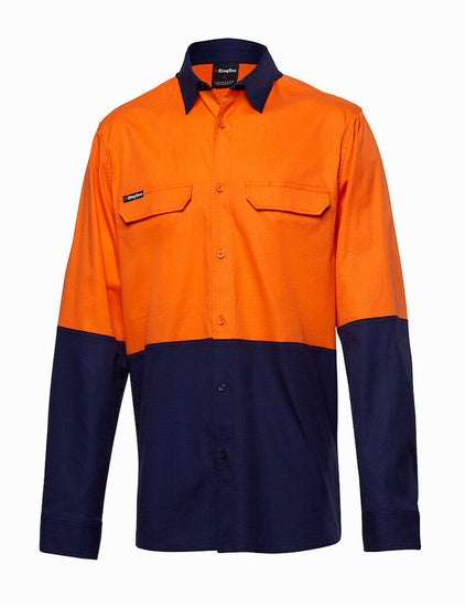 KingGee Mens Workcool Pro Spliced Shirt Long Sleeve Ripstop Work Safety K54027