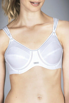 Womens Berlei New Legend Underwire Sports Bra Black White Swivel Clip Cross Back