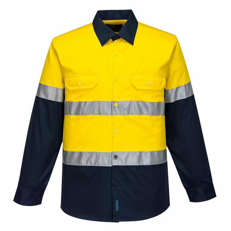 Portwest Mens Prime Mover Taped Hi-Vis Lightweight Long Sleeve Shirt Work MA801