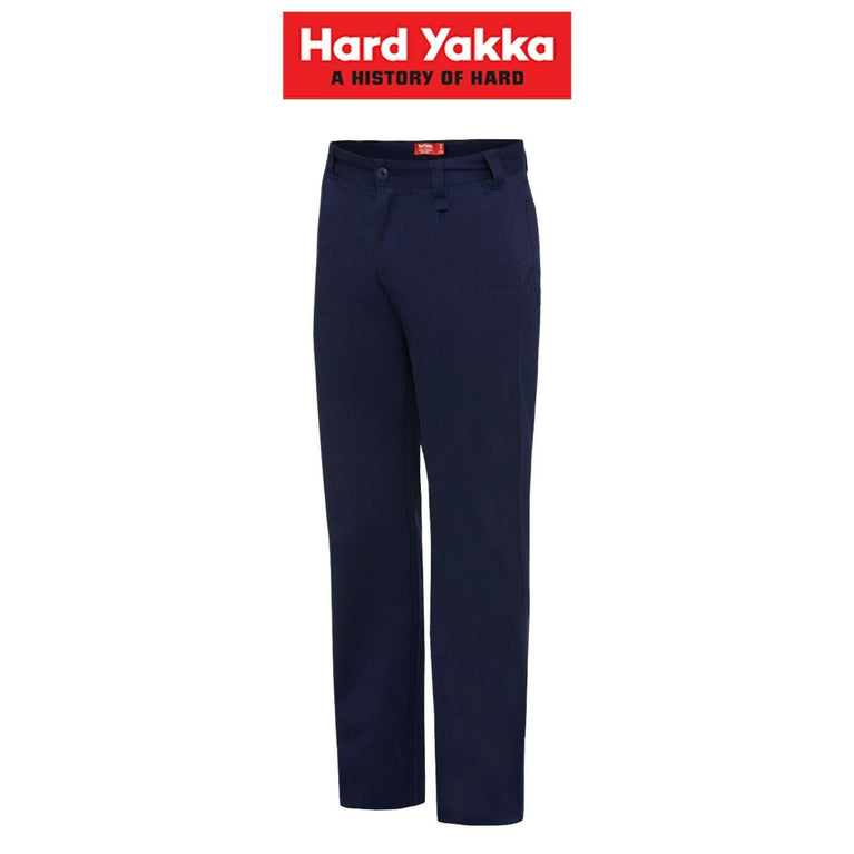 Mens Hard Yakka Core Drill Pants Pleat Cotton Phone Pocket 280 gsm Strong Y02530