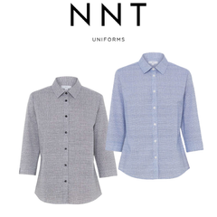 NNT Womens Avignon Formal Abstract Print 3/4 Sleeve Business Shirts CATUKX