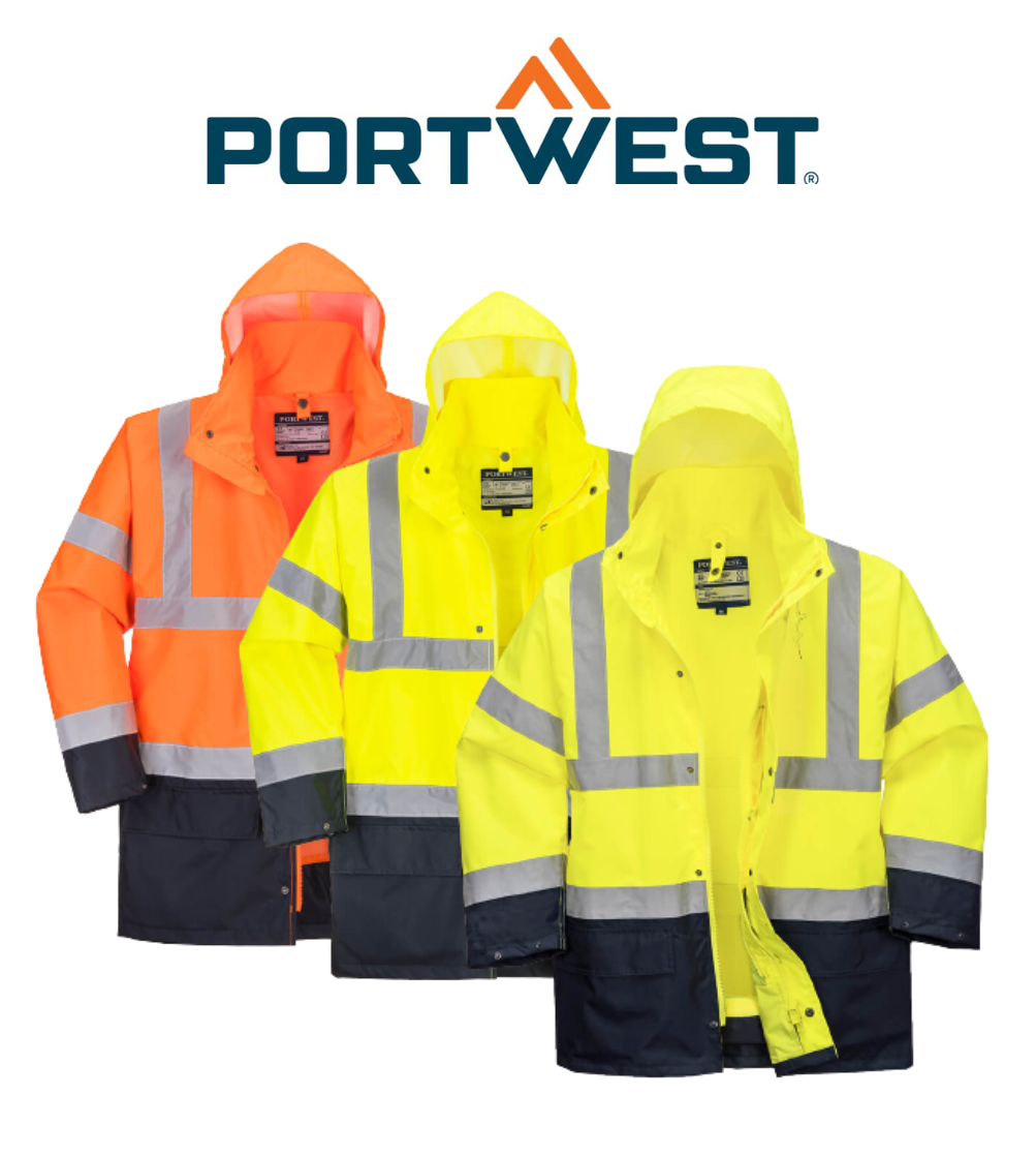 Portwest Essential 5-in-1 Two-Tone Jacket Reflective Taped Work Safety S766