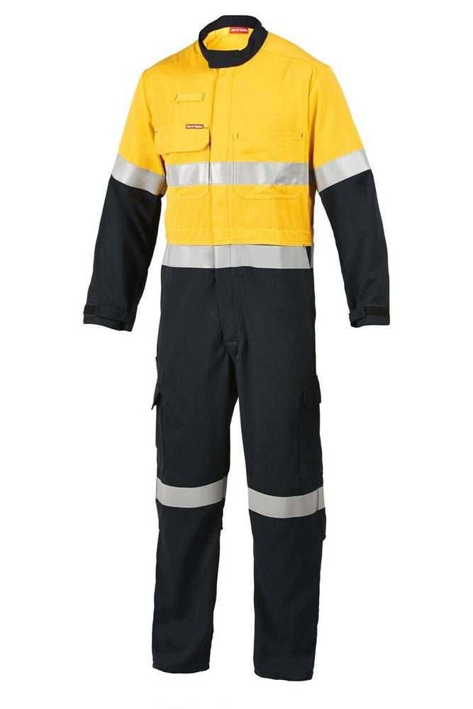 Mens Hard Yakka Protect Hi-Vis 2 Tone Tecasafe Plus Coverall Safety Taped Y00303