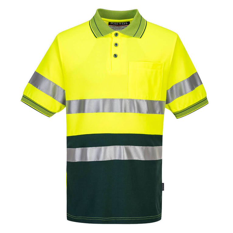 Portwest Mens Prime Mover Short Sleeve Cotton Comfort Polo Taped Hi-Vis MP310