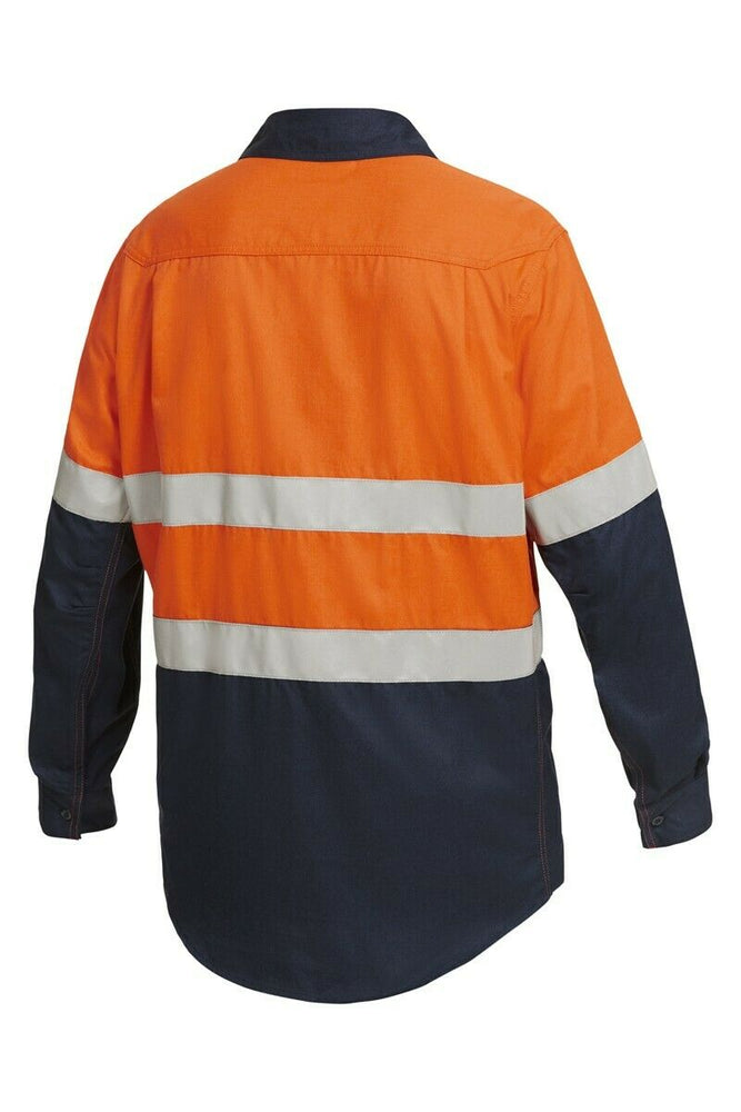 Mens Hard Yakka Protect Mining Work Hi-Vis Fire Resistant Safety Shirt Y04350