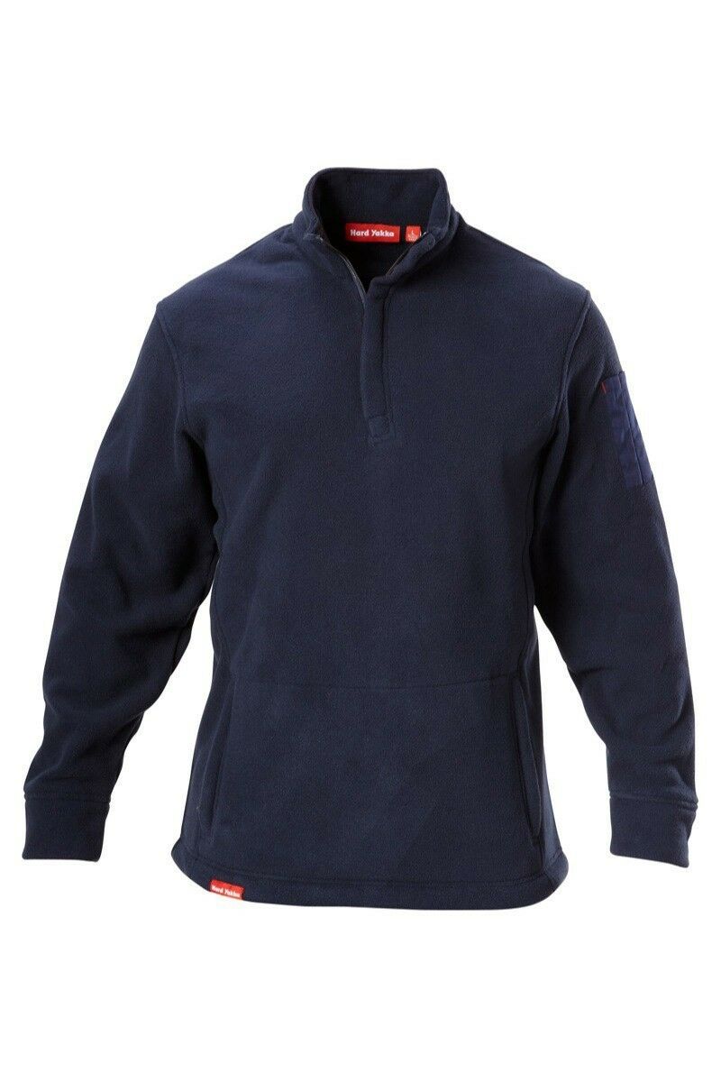 Hard Yakka Foundations Plain Polar Fleece 1/4 Zip Jumper Winter Warm Y19315