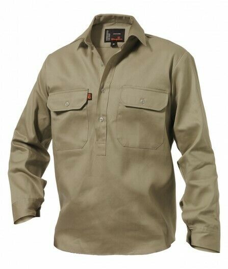 KingGee Closed Front Drill Shirt Reinforced Stitching Tough Work K04020