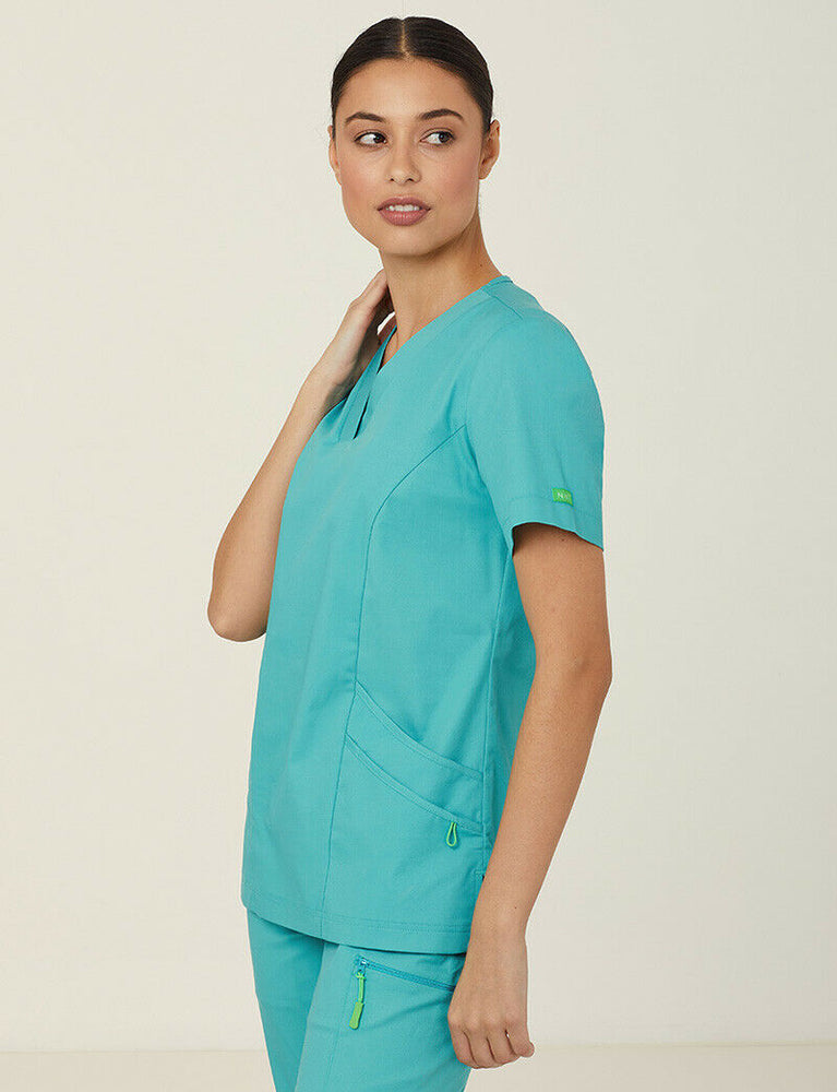 NNT Uniform Womens Next Gen Antibacterial Florence Scrub Top V Neck Nurse CATULM