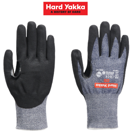 Hard Yakka Neo C5 Cut Resistant Glove Work Solvent Free Safety Gloves Y26775