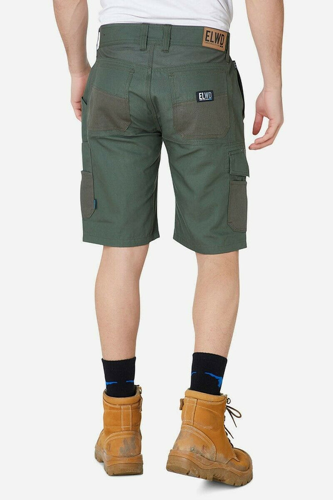 Mens Elwood Work Utility Shorts Canvas Cargo Phone Pocket Tough Tradie EWD201