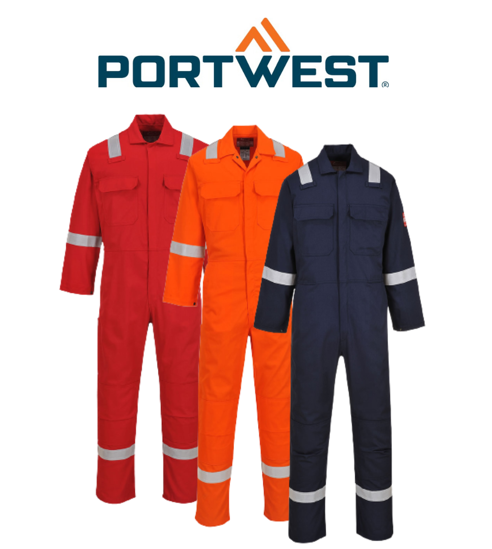 Portwest Bizweld Iona Coverall Flame Resistant Reflective Tape Hi Vis BIZ5