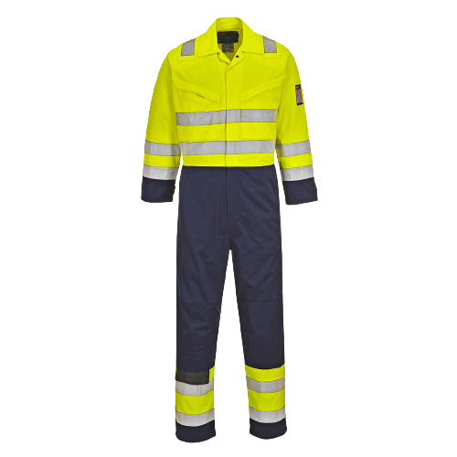 Portwest Hi-Vis Modaflame Coverall Two tone Modacrylic Reflective Strips MV28