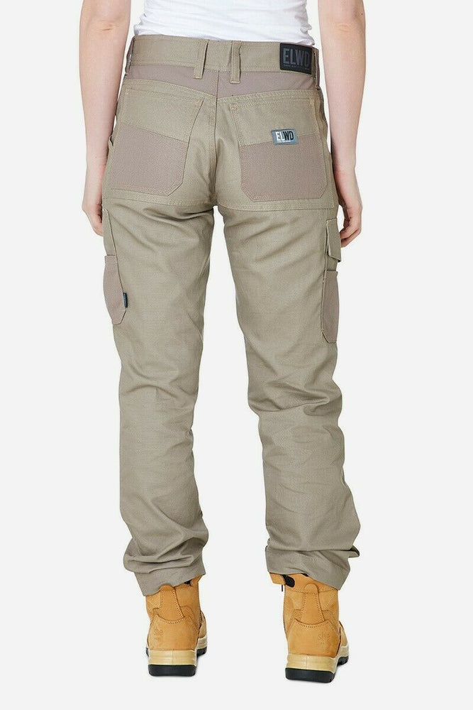 Womens Elwood Utility Work Pants Stretch Canvas Phone Pocket Tradie Tough EWD501