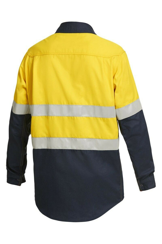 Mens Hard Yakka Protect Mining Work Hi-Vis Fire Resistant Safety Shirt Y04350