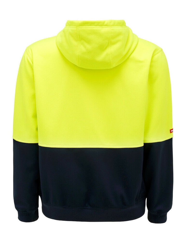 Hard Yakka Brushed Fleece Hoodie Jumper Winter Hi-Vis Safety Zip Y19320